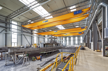 Zweiträger-Laufkrane in der Lux-Werft in Niederkassel