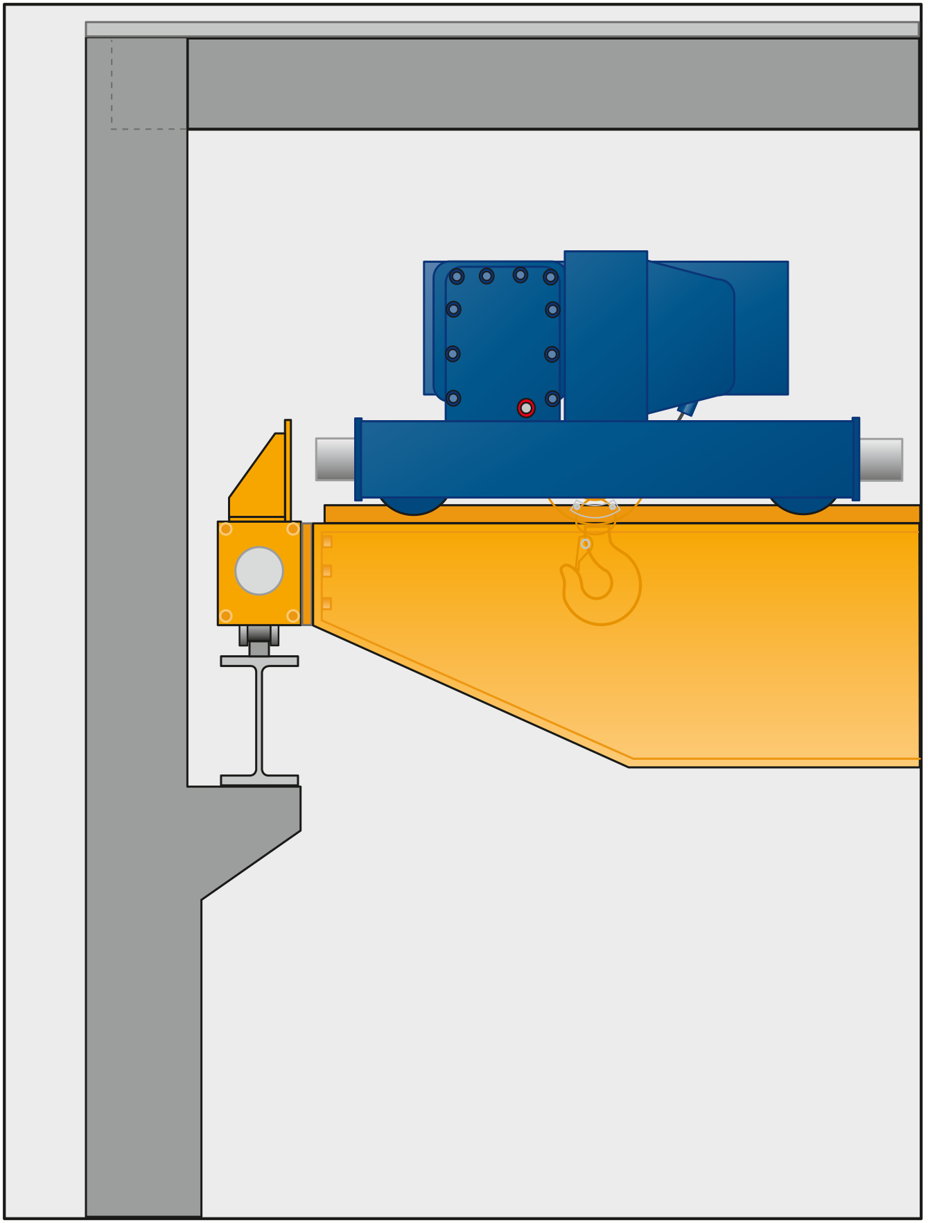 Serienhauptträger-Anschluss Variante 1