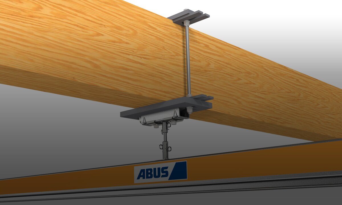 Befestigung der Krananlage an die Umklammerungskonsole