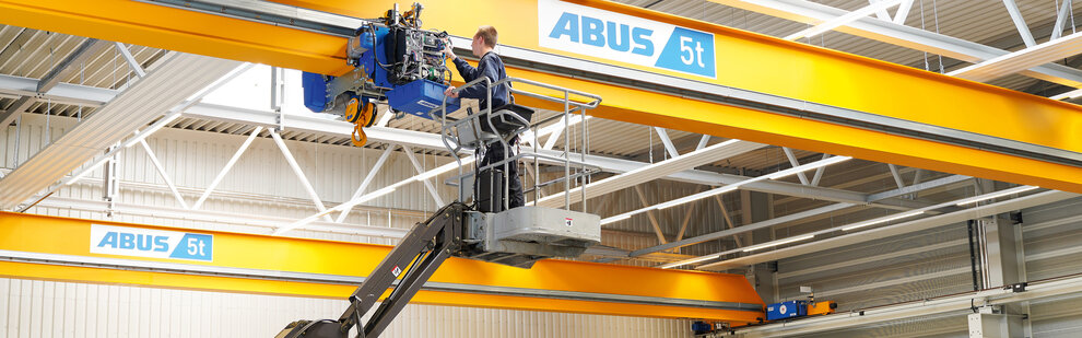 Seilzug-Prüfung durch ABUS Mitarbeiter