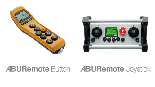 Abbildung Handsender ABURemote Button und Meisterschaltersender ABURemote Joystick